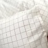 parure de lit bébé housse de couette 100x140 cm et taie d'oreiller en coton bio imprimé carreaux et petits mots