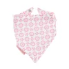 Bavoir bandana bébé fille blanc motif fleur rose fermeture pressions en coton bio oekotex