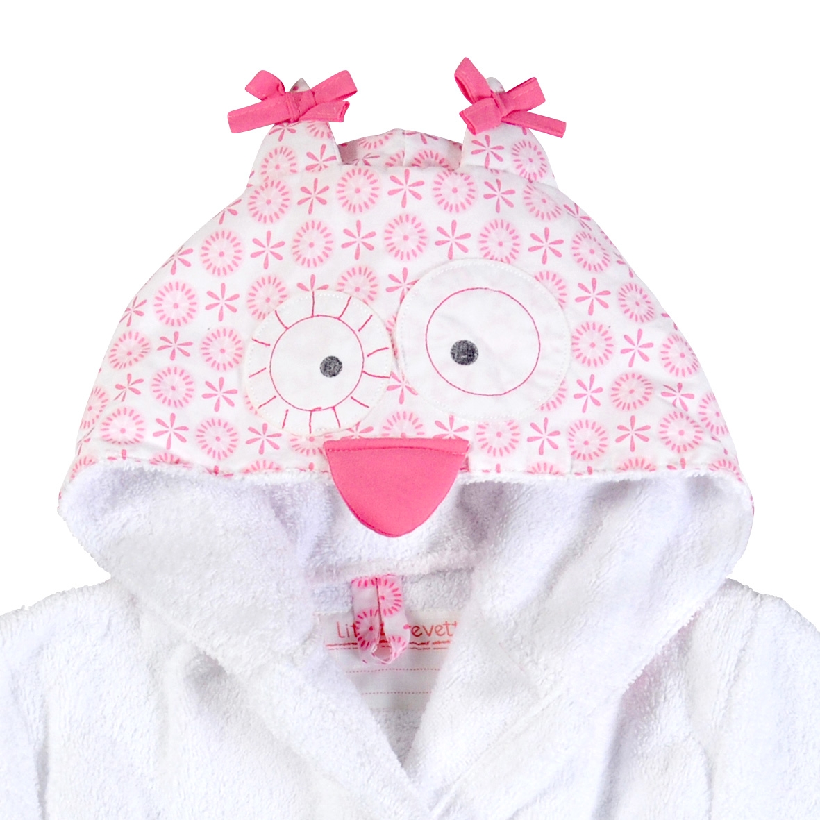 Peignoir Enfant Fille Hibou Rose Little Crevette