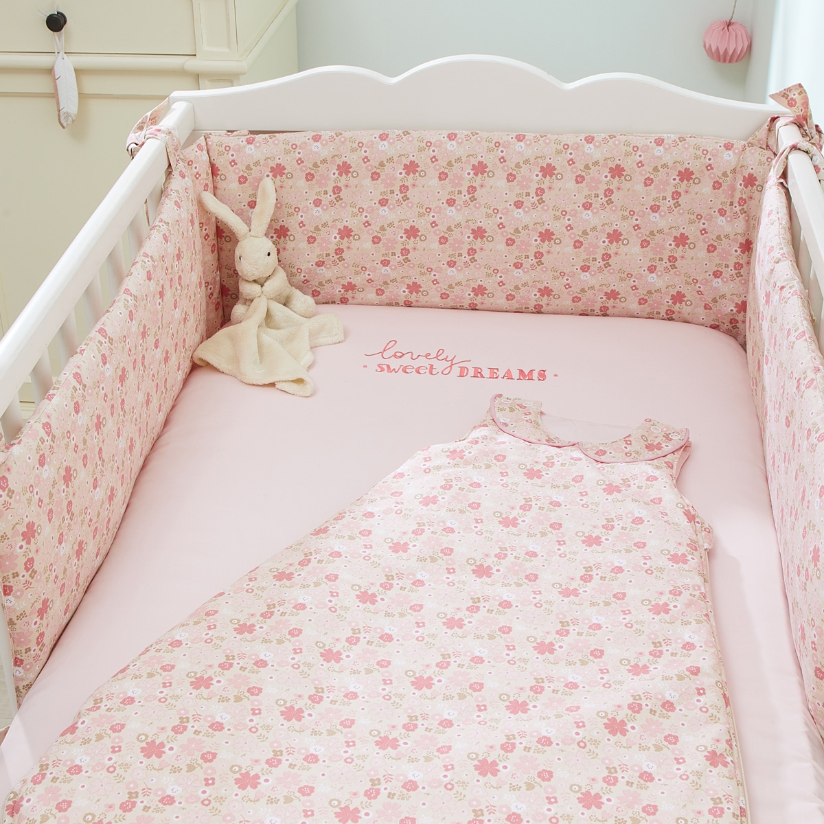 Drap Housse Bebe Coton Bio Rose Mila Little Crevette